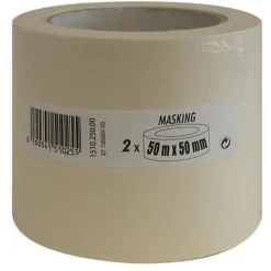 Lot de 2 rubans de masquage lisse Beige 50m x 50mm