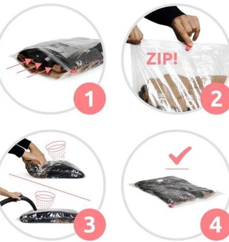 Lot de 2 sacs de rangement sous vide Vac and Roll