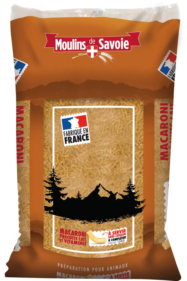 Macaroni précuits lait/vitamines 15 kg Moulins de Savoie