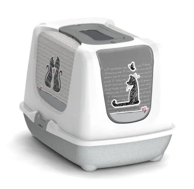 Maison de toilette Cats in love gris