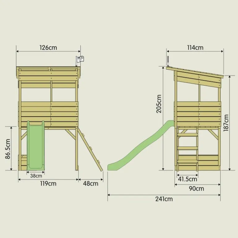 Maisonnette des cimes + toboggan 306 x 241 x 230 cm TP TOYS