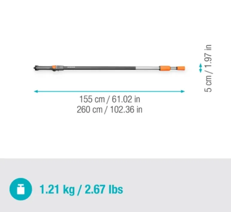Manche télescopique à passage d'eau Cleansystem 155-260cm