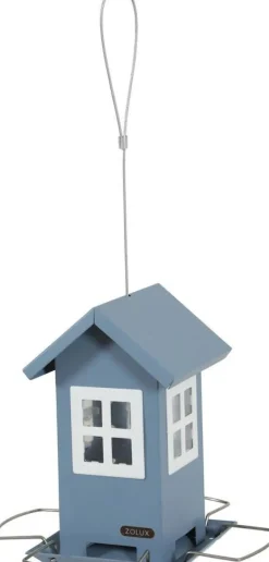 Mangeoire à suspendre Maison 4 fenêtres bleu orage ZOLUX