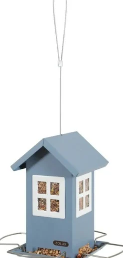 Mangeoire à suspendre Maison 4 fenêtres bleu orage ZOLUX