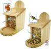 Mangeoire "Écureuil" en bois pour oiseaux ou écureuils