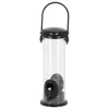 Mangeoire silo 2 postes pour graines pvc et métal noir
