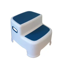 Marche-pied double bicolore blanc/bleu
