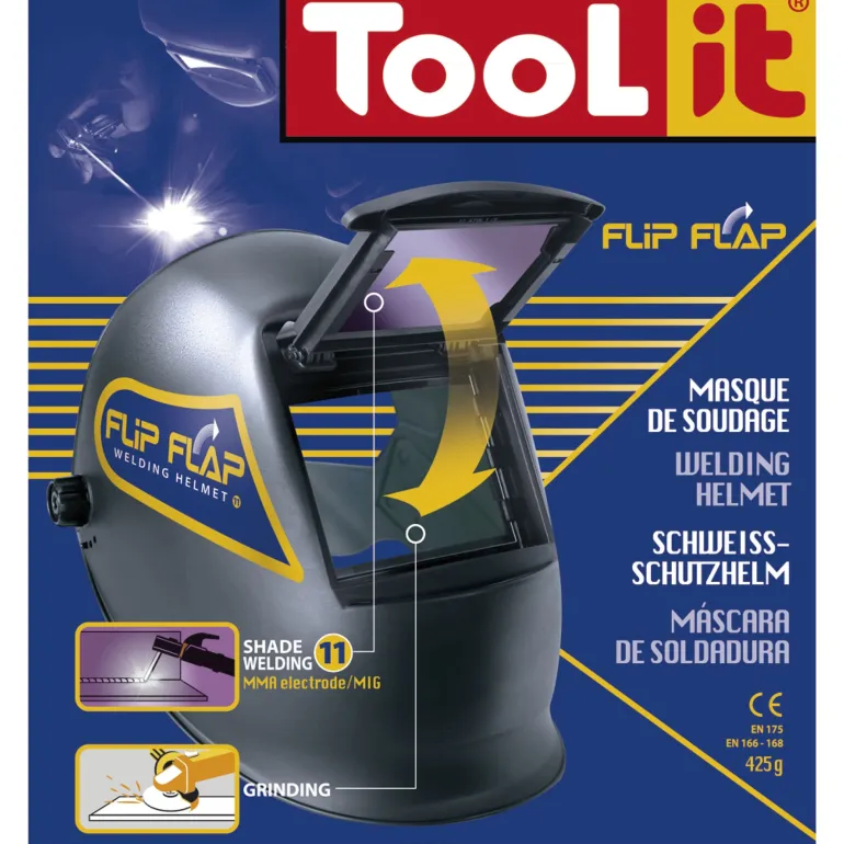 Masque de soudure Flip-Flap fenêtre relevable teintée 11