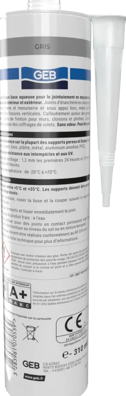 Mastic Acrybat joint maçonnerie et menuiserie 310 ml blanc