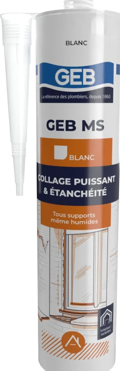 Mastic-colle MS polymère blanc 280 ml GEB