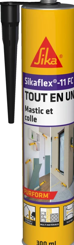 Mastic colle Sikaflex -11 FC Tout en un noir - 300ml