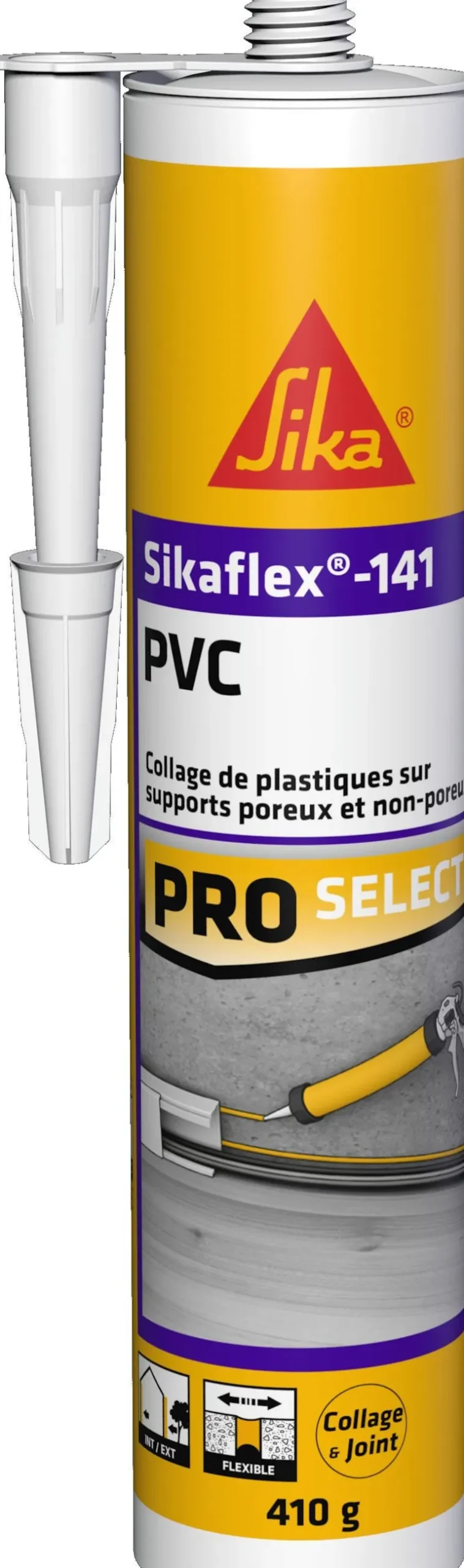 Mastic colle Sikaflex -141 PVC blanc - 410g