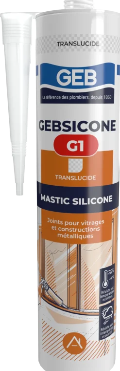 Mastic silicone GEBSICONE G1 310 ml translucide GEB