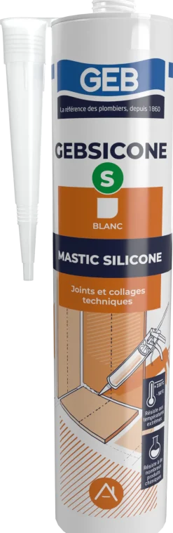 Mastic silicone GEBSICONE S 310 ml blanc GEB