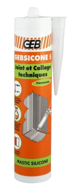 Mastic silicone GEBSICONE S 310 ml translucide GEB