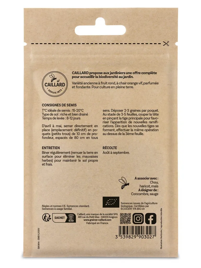 Melon Charentais Cantaloup Bio 2g CAILLARD