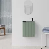Meuble One box Amelia vert avec vasque et miroir AURLANE