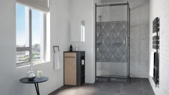 Meuble de salle de bain à poser Nova 1 porte noir