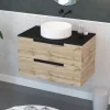Meuble lave mains Loft 80 MDF noir à suspendre