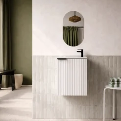 Meuble One box Amelia blanc avec vasque et miroir AURLANE