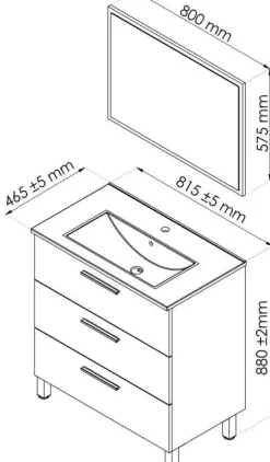 Meuble à poser Pallas 80 cm gris ONDEE