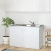 Meuble sous évier blanc 2 portes largeur 120 cm