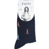 Mi-chaussette Cancale femme marine motif phares 36/41