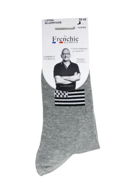 Mi-chaussette Auray homme gris drapeau breton