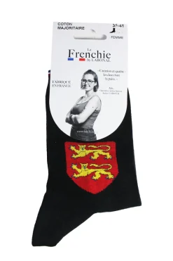 Mi-chaussette Cabourg femme anthracite blason normand 36/41