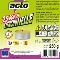 Mini bougie citronnelle x25 ACTO