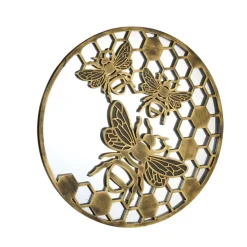 Miroir décoratif Abeilles 50cm Gris