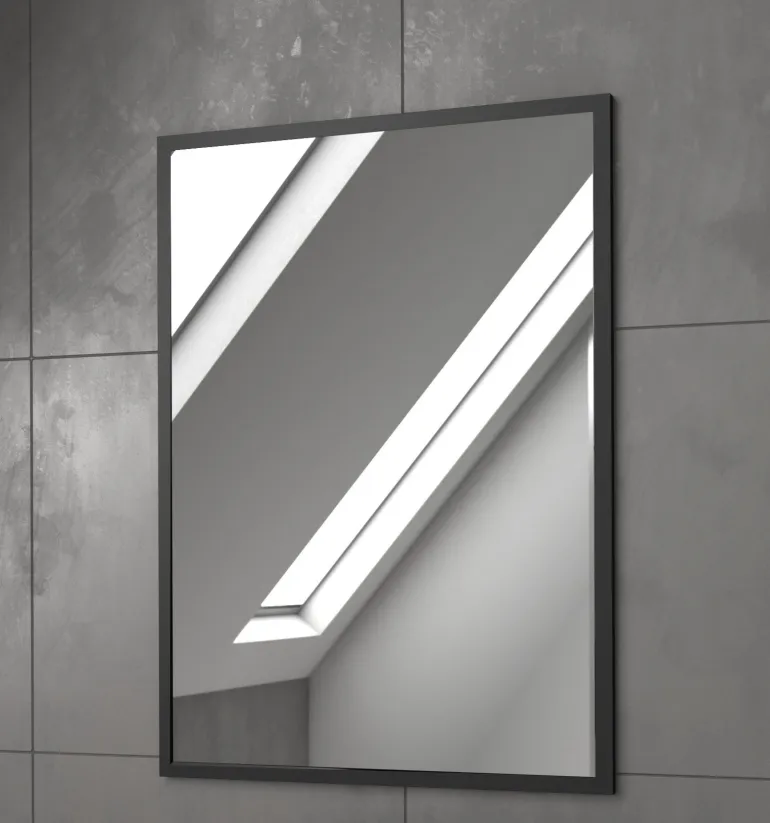 Miroir avec encadrement noir mat 80x60cm Aurlane