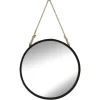 Miroir rond avec corde Ø50cm noir