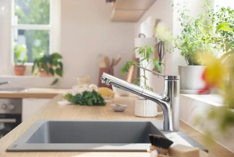 Mitigeur de cuisine 150 EcoSmart douchette 2jets chrome