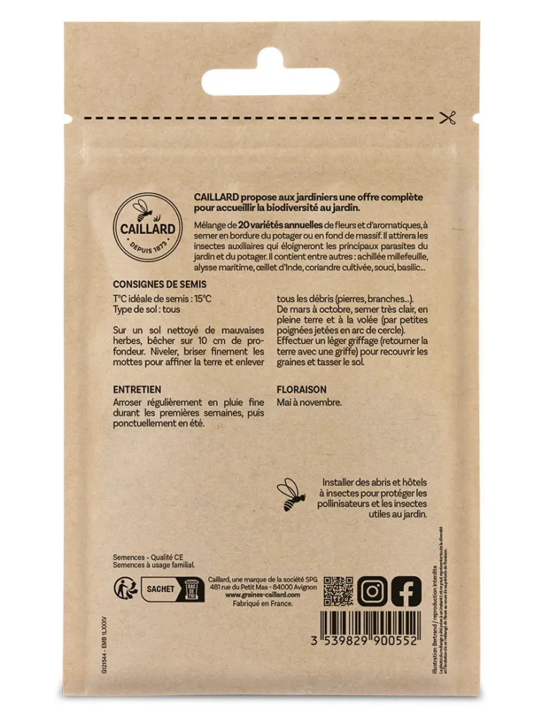 Mélange Fleurs Protectrices Jardin et Potager 7,5g CAILLARD