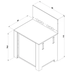 Module Plancha 80 cm gris cargo ENO