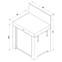 Module plan de travail 80 cm gris cargo ENO
