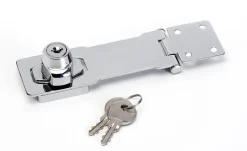 Moraillon acier 11,8cm finition chromée cylindre 4 gaufres