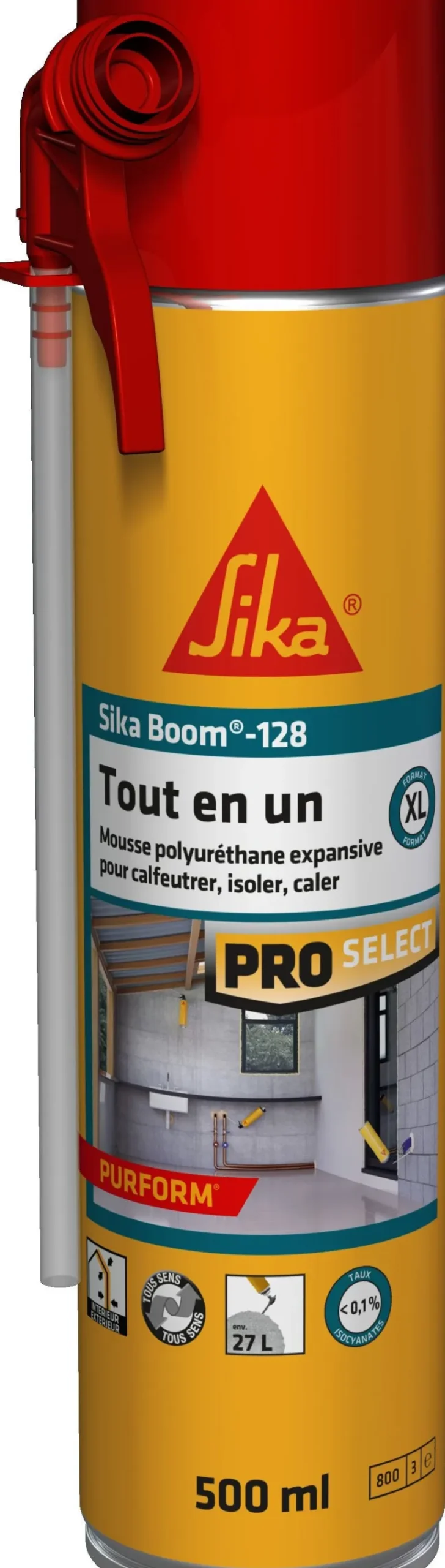 Mousse expansive SikaBoom XL - 128 Tout en un - 500ml