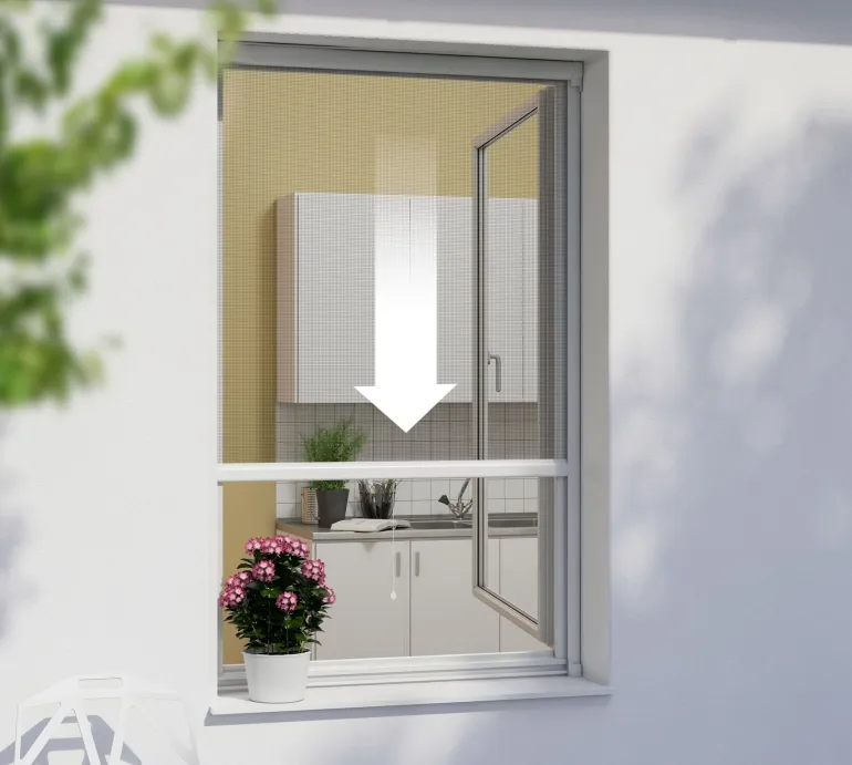 Moustiquaire store enroulable pour fenêtre 130 x 160 cm