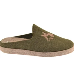 Mule Peloup textile non doublé kaki