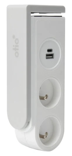 Multiptise bloc gekko clipsable 2 prises + 2 USB 1,5m blanc