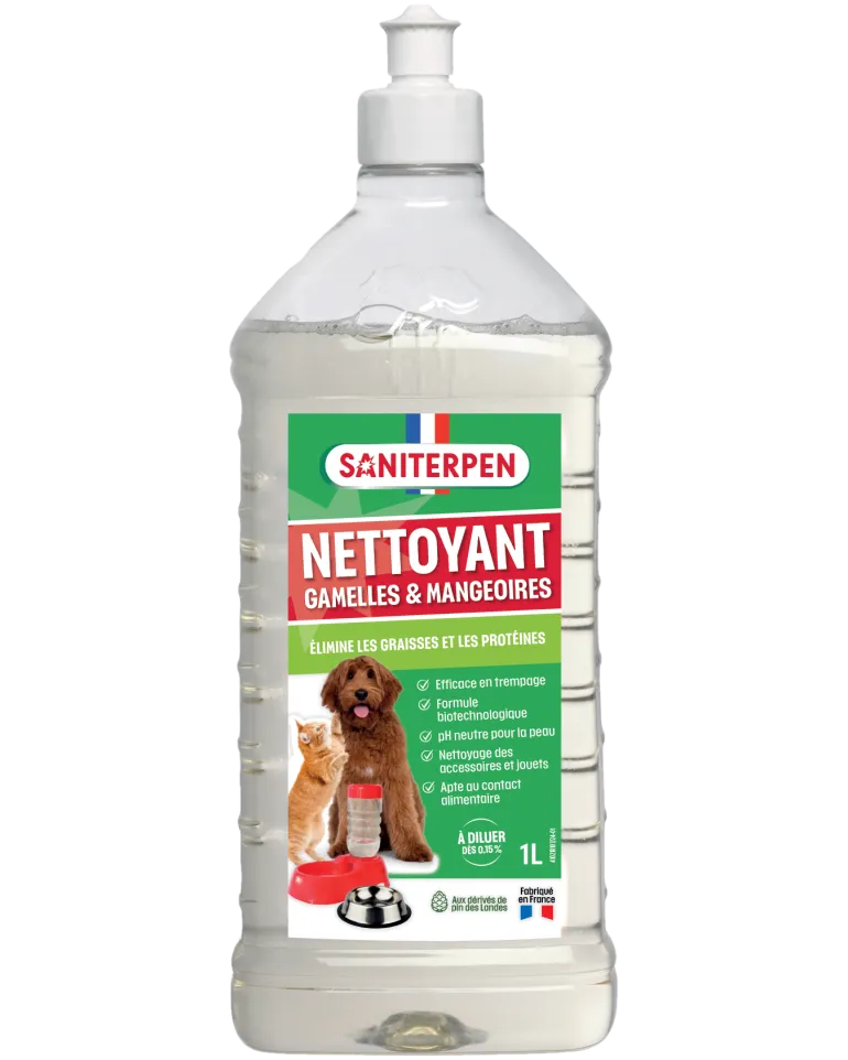 Nettoyant spécial gamelles et mangeoires 1L SANITERPEN