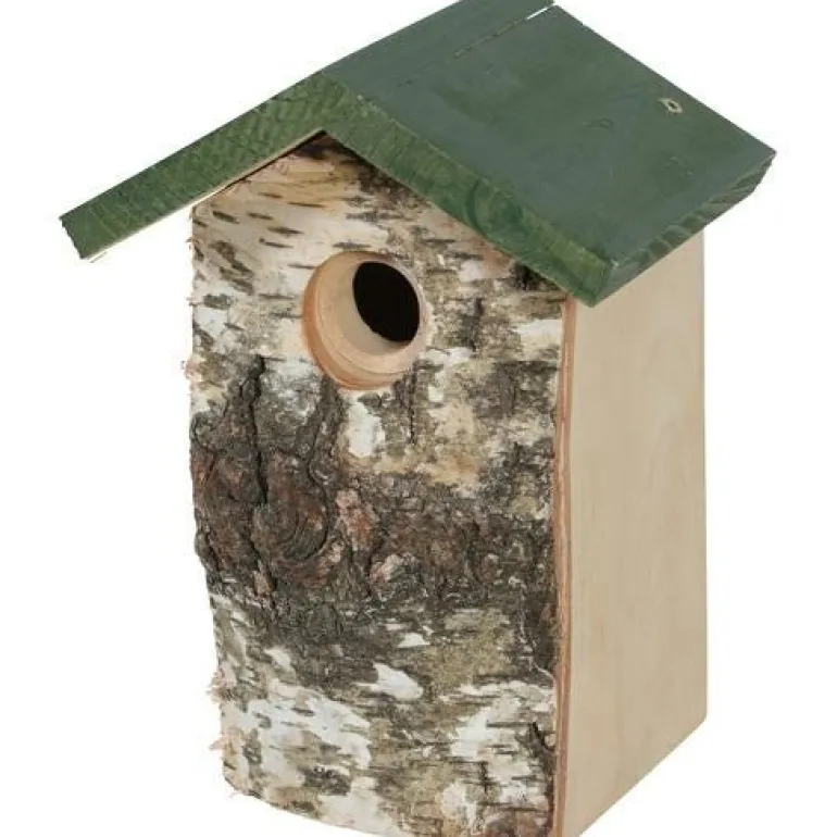 Nichoir en bois Ø32mm vert H.26,5cm
