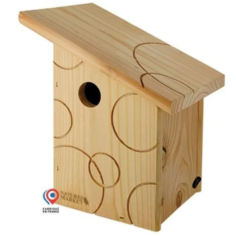 Nichoir "Fiesta" en bois ouverture Ø 34 mm pour oiseaux
