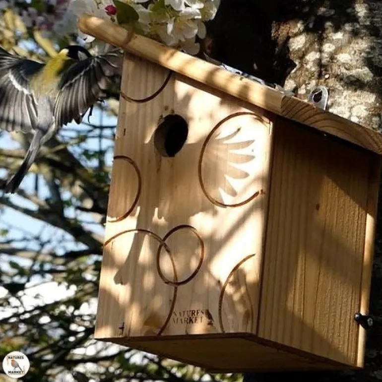 Nichoir "Fiesta" en bois ouverture Ø 34 mm pour oiseaux