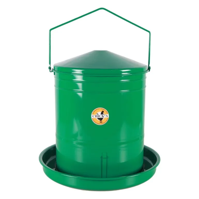 Nourrisseur trémie émaillé à crémaillère 20 L vert