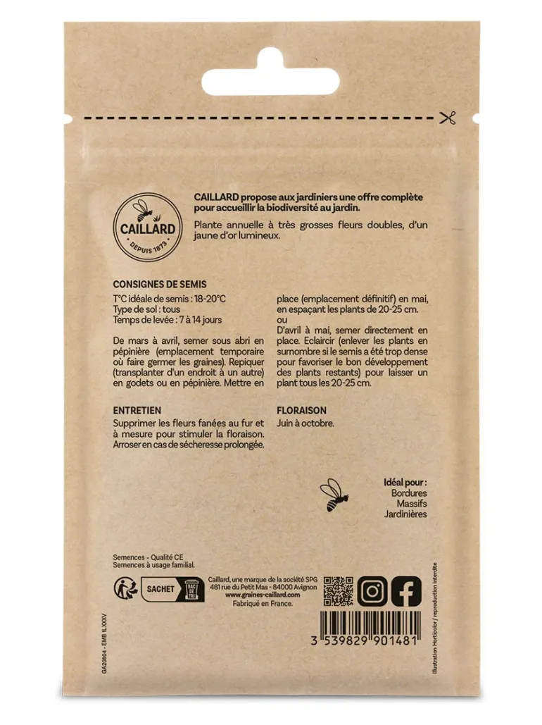 Oeillet d'Inde Swing Jaune d'Or 0,80g CAILLARD