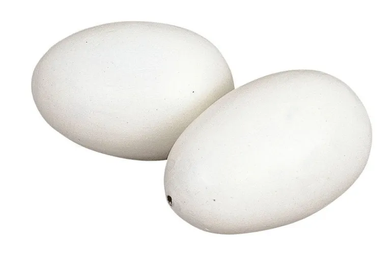 Oeuf de poule factice en bois x2