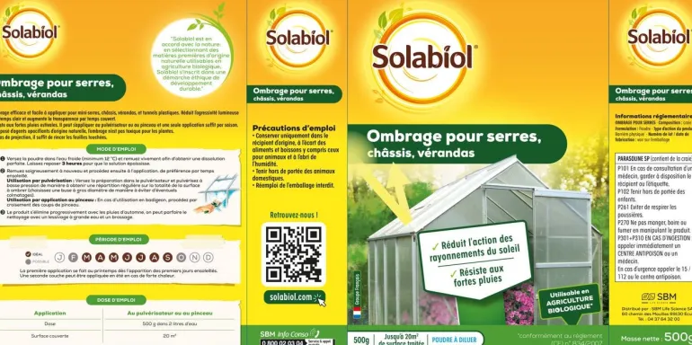 Ombrage pour serres/châssis/vérandas 500g SOLABIOL